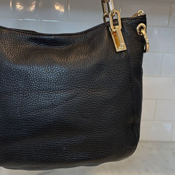 Michael Kors Purse Handbag Leather Brooke Pebbled Gold Chain Shoulder Bag - Picture 5 of 16